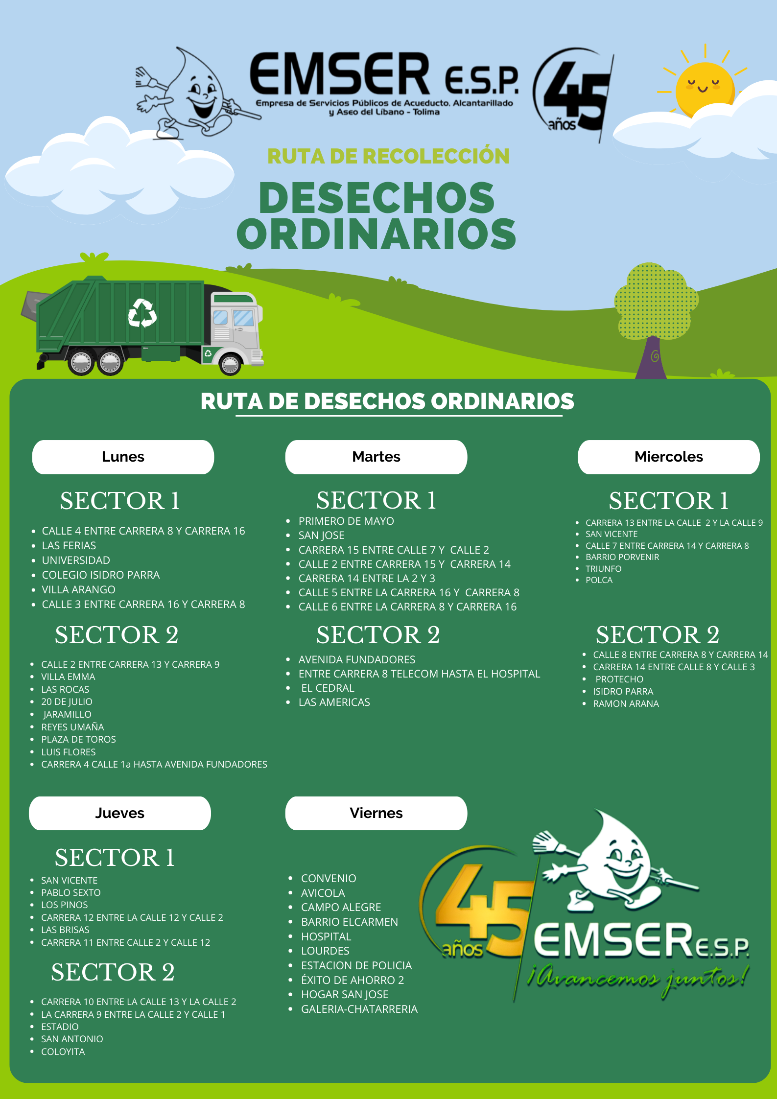 Imagen de la publicación: Conoce nuestras rutas de recolección de residuos sólidos