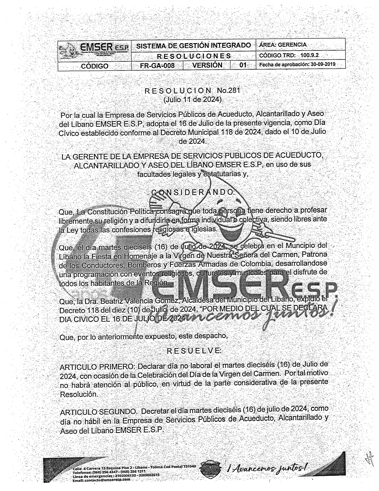 imagen de la resolucion
